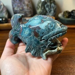 Ocean Jasper Piranha Fish Crystal Carving 🐠